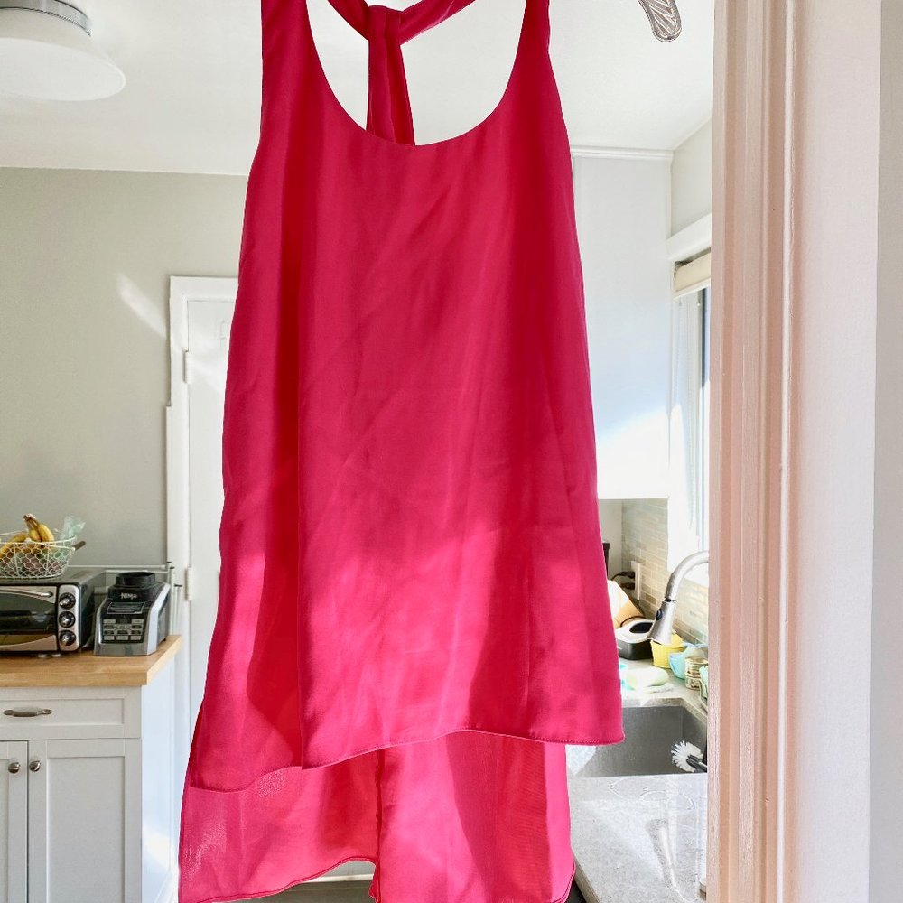 NWT BCBG Maxazria Pink Racer Back Halter Top Sz S